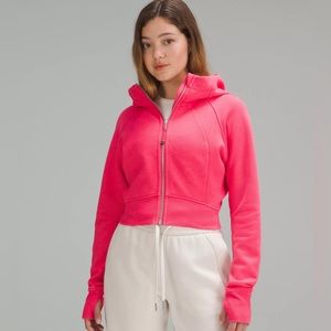EUC lululemon Scuba Full-Zip Cropped Hoodie in lip gloss